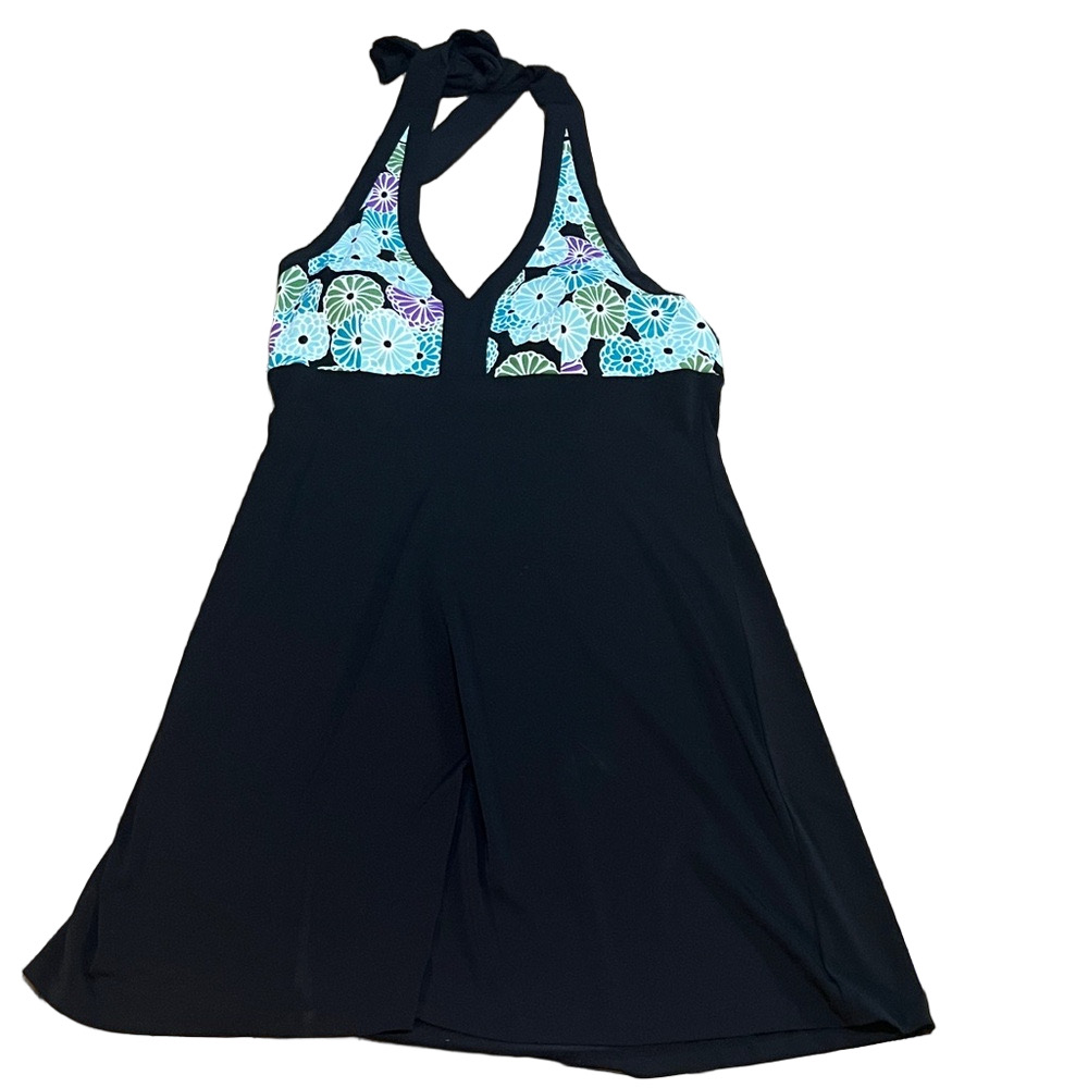 Black Halter Dress with Floral Pattern in box 7